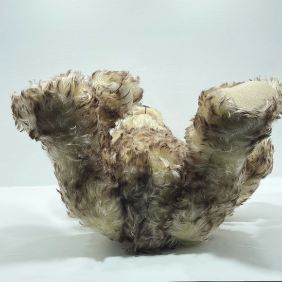 Antique Old Teddy Bear Brown mohair open mouth Embroidered Nose - Picture 5 of 10